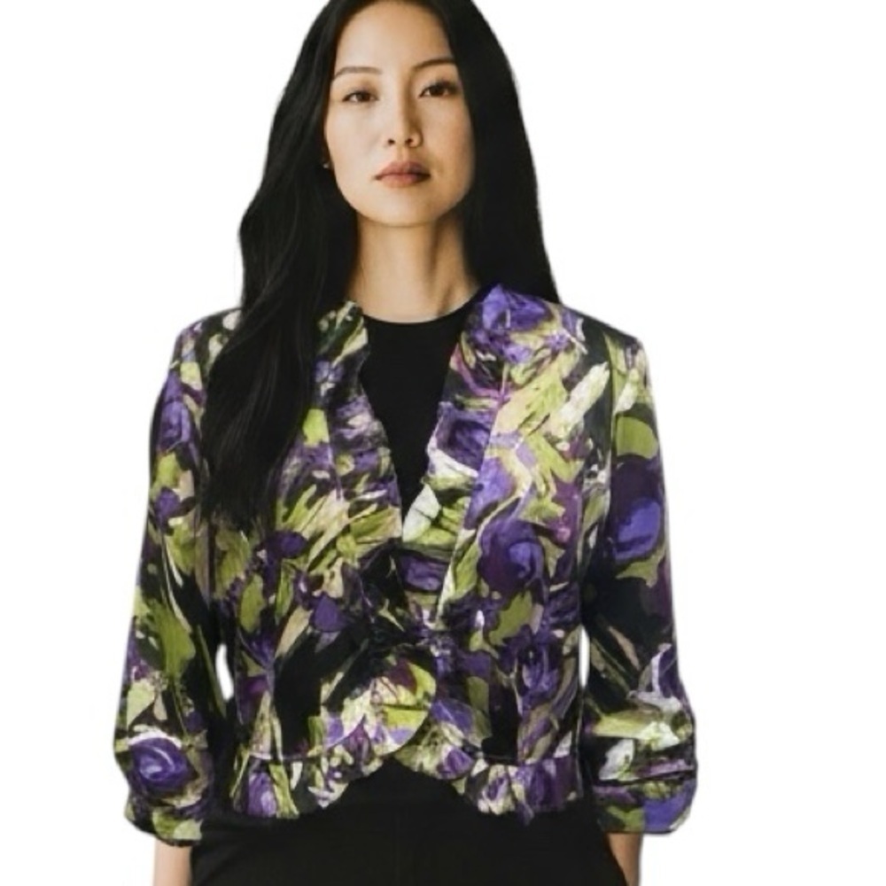 Lavender & Honey Ruffled Jacket Purple